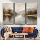 Neutral Abstract River Landscape Wall Art Canvas Print by MyGreatCanvas | Canvas Wall Art Prints | Photo Prints & Wall Decor