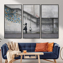 Banksy Girl with Butterflies Street Art Wall Art Canvas by MyGreatCanvas | Canvas Wall Art Prints | Photo Prints & Wall Decor