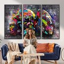 Graffiti American Football Helmet Street Art Wall Art Canvas