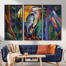 Colorful Heron Wall Art Canvas Print Tropical Bird Abstract by MyGreatCanvas | Canvas Wall Art Prints | Photo Prints & Wall Decor
