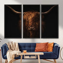 Highland Cow Wall Art Canvas Print – Moody Dark Rustic by MyGreatCanvas | Canvas Wall Art Prints | Photo Prints & Wall Decor