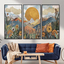 Boho Mountain Landscape Large Wall Art, Horizontal Gold by MyGreatCanvas | Canvas Wall Art Prints | Photo Prints & Wall Decor