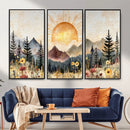 Boho Mountain Landscape Large Wall Art, Horizontal Gold by MyGreatCanvas | Canvas Wall Art Prints | Photo Prints & Wall Decor