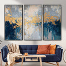Blue Gold Abstract Large Framed Canvas Wall Art, Modern by MyGreatCanvas | Canvas Wall Art Prints | Photo Prints & Wall Decor