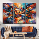 Geometric Abstract Wall Art Canvas Print, Orange Blue by MyGreatCanvas | Canvas Wall Art Prints | Photo Prints & Wall Decor