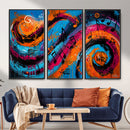 Geometric Abstract Wall Art Canvas Print, Orange Blue by MyGreatCanvas | Canvas Wall Art Prints | Photo Prints & Wall Decor