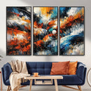 Geometric Abstract Wall Art Canvas Print, Orange Blue by MyGreatCanvas | Canvas Wall Art Prints | Photo Prints & Wall Decor