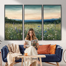 Wildflower Meadow Oil Painting Canvas — Daisy Lavender
