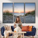 Sandy Dune Path Sunset Canvas Wall Art — Seagulls Beach by MyGreatCanvas | Canvas Wall Art Prints | Photo Prints & Wall Decor