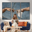 Funny Bathroom Canvas Wall Art, Michelangelo Creation of by MyGreatCanvas | Canvas Wall Art Prints | Photo Prints & Wall Decor