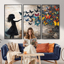 Banksy Butterfly Girl Wall Art Canvas Print, Framed Street by MyGreatCanvas | Canvas Wall Art Prints | Photo Prints & Wall Decor