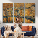 Gustav Klimt Golden Cityscape Wall Art Canvas Print, Framed by MyGreatCanvas | Canvas Wall Art Prints | Photo Prints & Wall Decor