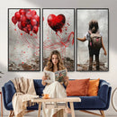 Girl Graffiti Wall Art Canvas Print, Red Balloon Heart by MyGreatCanvas | Canvas Wall Art Prints | Photo Prints & Wall Decor