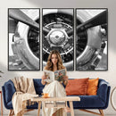 Vintage Propeller Plane Wall Art Canvas Print, Black and by MyGreatCanvas | Canvas Wall Art Prints | Photo Prints & Wall Decor