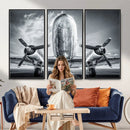 Propeller Plane Wall Art Canvas Print, Black and White by MyGreatCanvas | Canvas Wall Art Prints | Photo Prints & Wall Decor