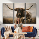 Longhorn Bull Wall Art Canvas Print, Western Farmhouse by MyGreatCanvas | Canvas Wall Art Prints | Photo Prints & Wall Decor