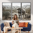 Texas Longhorn Bull Wall Art Canvas Print, Western Farmhouse by MyGreatCanvas | Canvas Wall Art Prints | Photo Prints & Wall Decor