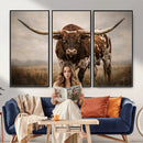 Texas Longhorn Canvas Wall Art Western Bull Desert Moody by MyGreatCanvas | Canvas Wall Art Prints | Photo Prints & Wall Decor