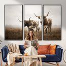 Texas Longhorn Canvas Wall Art Western Bull Desert Moody by MyGreatCanvas | Canvas Wall Art Prints | Photo Prints & Wall Decor
