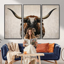Texas Longhorn Canvas Wall Art Western Bull Desert Moody by MyGreatCanvas | Canvas Wall Art Prints | Photo Prints & Wall Decor