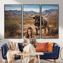 Texas Longhorn Canvas Wall Art Western Bull Desert Moody by MyGreatCanvas | Canvas Wall Art Prints | Photo Prints & Wall Decor