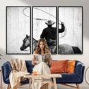 Cowboy Lasso Canvas Wall Art, Black White Western Horse by MyGreatCanvas | Canvas Wall Art Prints | Photo Prints & Wall Decor