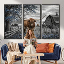Texas Longhorn Canvas Wall Art, Rustic Farm Barn Bluebonnet by MyGreatCanvas | Canvas Wall Art Prints | Photo Prints & Wall Decor