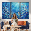 School of Fish Canvas Print | Blue Ocean Underwater Wall Art by MyGreatCanvas | Canvas Wall Art Prints | Photo Prints & Wall Decor