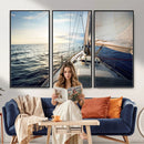 Sailboat Wall Art Canvas Print, Ocean Sunset Sailing Framed by MyGreatCanvas | Canvas Wall Art Prints | Photo Prints & Wall Decor