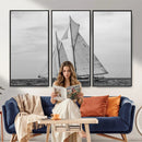 Vintage Sailboat Wall Art Canvas Print, Black and White by MyGreatCanvas | Canvas Wall Art Prints | Photo Prints & Wall Decor