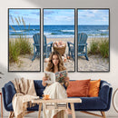 Large Beach Canvas Wall Art Coastal Adirondack Chairs Ocean by MyGreatCanvas | Canvas Wall Art Prints | Photo Prints & Wall Decor