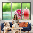 Zen Lotus Candle Canvas Wall Art Pink Spa Meditation by MyGreatCanvas | Canvas Wall Art Prints | Photo Prints & Wall Decor
