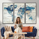 Watercolor World Map Canvas Wall Art Print – Abstract by MyGreatCanvas | Canvas Wall Art Prints | Photo Prints & Wall Decor