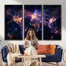 Global Flight Routes Map Canvas Wall Art, Worldwide Aviation Network Print, International Air Travel Wall Decor by MyGreatCanvas | Canvas Wall Art Prints | Photo Prints & Wall Decor