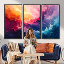 Colorful Abstract Canvas Wall Art Print, Vibrant Popup Color Art Print