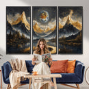 Abstract Mountain Wall Art Canvas Print Modern Landscape Painting Print