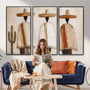 Mexican Wall Art Canvas Print, Southwestern Sombrero Poncho Painting, Neutral Earthy Boho Decor, Fiesta Living Room Art, Impasto Style Print by MyGreatCanvas | Canvas Wall Art Prints | Photo Prints & Wall Decor