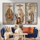Mexican Folk Art Canvas Wall Art, Charro Poncho Sombrero Painting Print, Neutral Beige Boho Decor, Southwestern Impasto Style, Living Room Art by MyGreatCanvas | Canvas Wall Art Prints | Photo Prints & Wall Decor