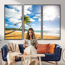 Tropical Beach Canvas Wall Art, Palm Tree Ocean Photo Print, Coastal Living Room Decor, Turquoise Sea Beach House Art, Summer Wall Art by MyGreatCanvas | Canvas Wall Art Prints | Photo Prints & Wall Decor