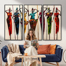 African Folk Art Canvas Wall Art, Colorful African Women Village Painting Print, Tribal Ethnic Home Decor, Vibrant African Art, Living Room by MyGreatCanvas | Canvas Wall Art Prints | Photo Prints & Wall Decor