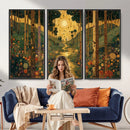 Gustav Klimt Style Forest Canvas Wall Art, Golden Forest Path Floral Art Nouveau Print, Enchanted Woodland Decor by MyGreatCanvas | Canvas Wall Art Prints | Photo Prints & Wall Decor