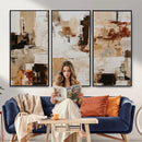 Blue Teal Abstract Canvas Wall Art, Modern Textured Painting Print, Navy Orange White Contemporary Art, Neutral Living Room Decor, Office Art by MyGreatCanvas | Canvas Wall Art Prints | Photo Prints & Wall Decor