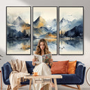 Lake Abstract Mountain Wall Art Canvas Print