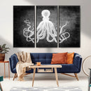 Black White Octopus Wall Art Canvas Print by MyGreatCanvas | Canvas Wall Art Prints | Photo Prints & Wall Decor