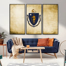 Massachusetts Flag Wall Art Canvas Print