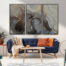 Gray Marble Fluid Wall Art – Modern Abstract Canvas Print