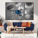 Blue Butterfly Black and White Canvas Wall Art by MyGreatCanvas | Canvas Wall Art Prints | Photo Prints & Wall Decor