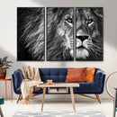 Black and White Lion Canvas Wall Art Print – Wildlife by MyGreatCanvas | Canvas Wall Art Prints | Photo Prints & Wall Decor