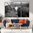 Western Home Wall Art Canvas Print, Framed Texas Longhorn by MyGreatCanvas | Canvas Wall Art Prints | Photo Prints & Wall Decor