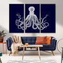 Blue Octopus Wall Art Canvas Print by MyGreatCanvas | Canvas Wall Art Prints | Photo Prints & Wall Decor